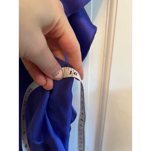 Beth Bowley Purple Beaded Floral Yellow Flutter Sleeve Top Slinky Women's M - Picture 12 of 13